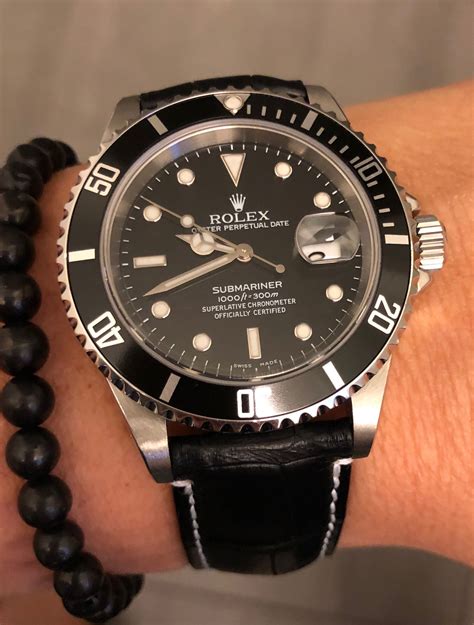 rolex with leather strap for sale|rolex leather strap for sale.